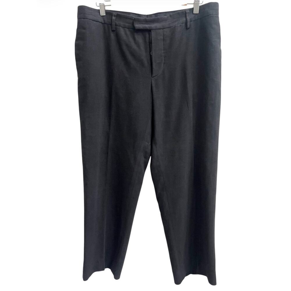 CLASS ROBERTO CAVALLI Dark Brown Straight Leg Cotton Pants Sz 52 US 18 Buttons